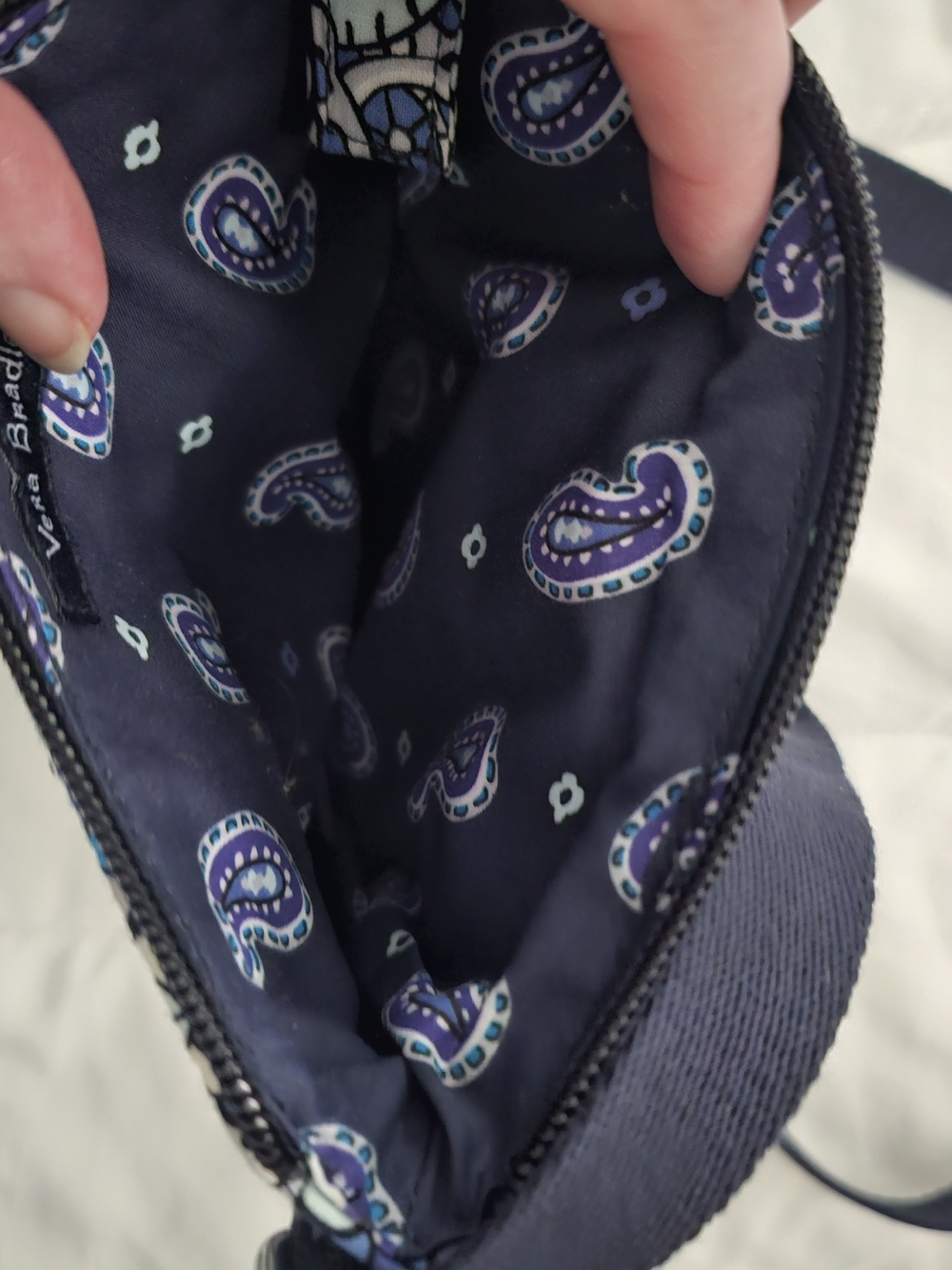 Vera Bradley Navy and Light Blue Paisley Crossbody Bag - Picture 3 of 7